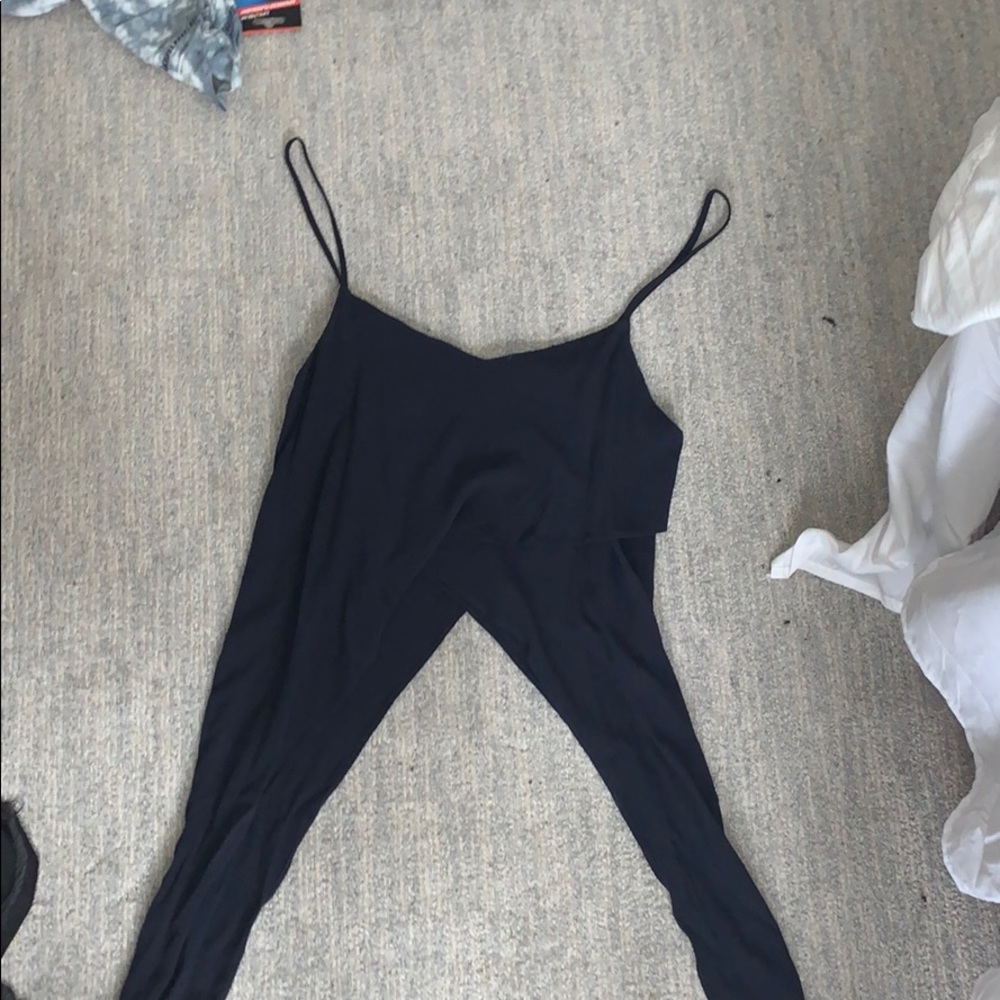 Zara navy tank top with long sides